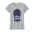 Cheer Mom Cheerleader Mom Blue Messy Bun T-Shirt - Custom Art Print Unisex - T-Shirt, Sweatshirt, Hoodie