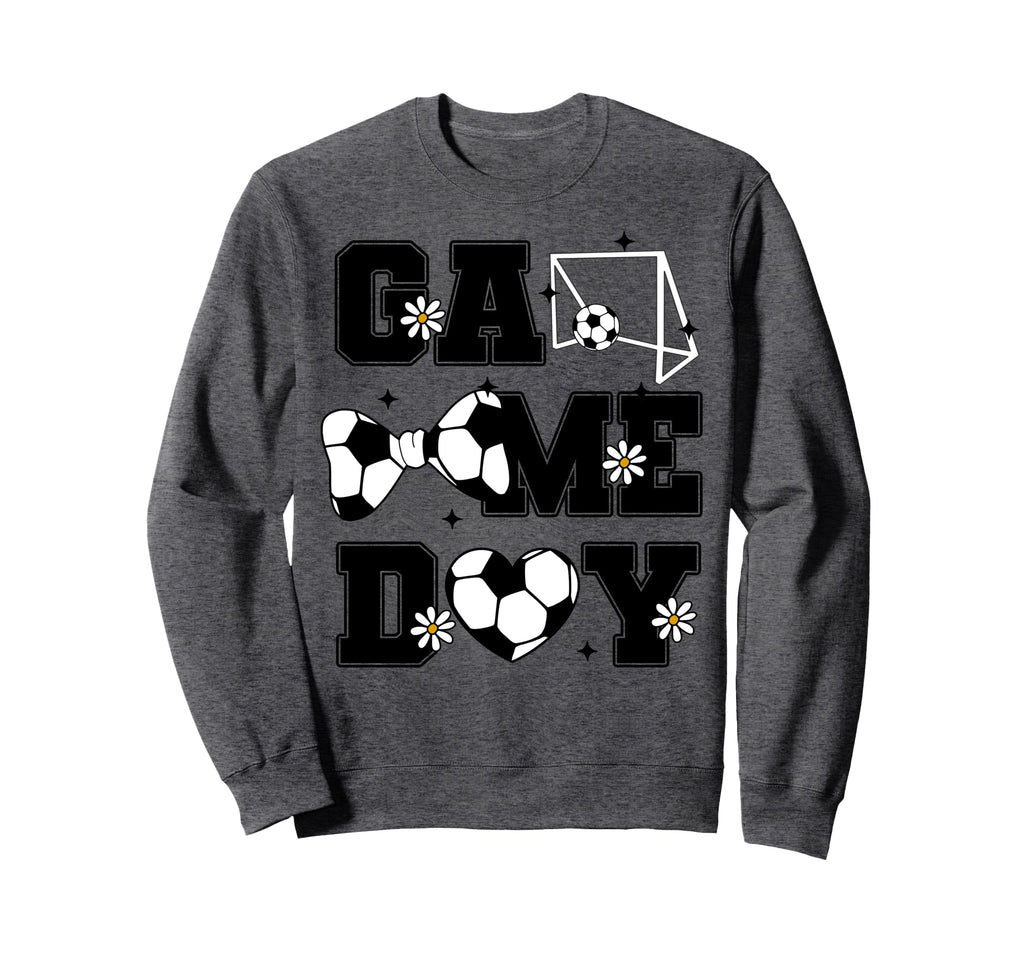 Soccer Game Day Bow And Heart Soccer Sweatshirt - Unique Graphic Men Women - T-Shirt, Sweatshirt, Hoodie