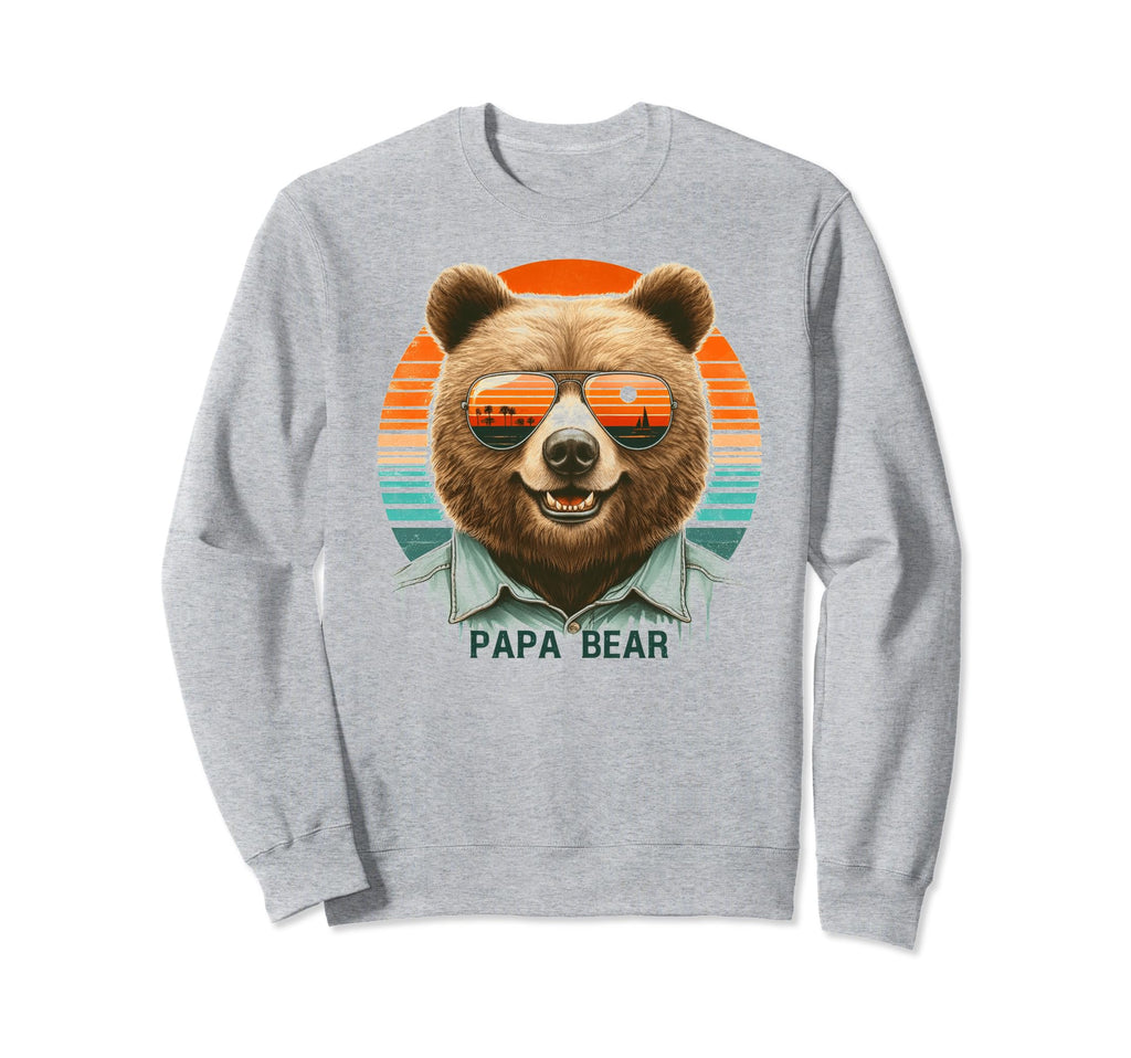 Papa Bear Sunglasses Funny Bear Dad Sweatshirt - Trendy Graphic Men Women - T-Shirt, Sweatshirt, Hoodie