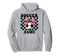 Soccer Aunt Soccer Auntie Coquette Bow Hoodie - Minimalist Print Unisex - T-Shirt, Sweatshirt, Hoodie