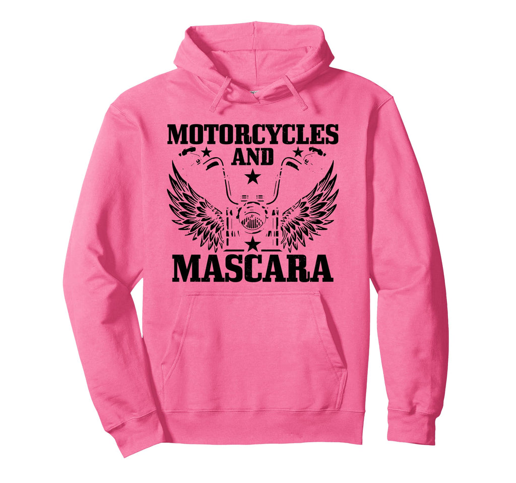 Motorcycles And Mascara Biker Funny Biker Hoodie - Unique Graphic Unisex - T-Shirt, Sweatshirt, Hoodie