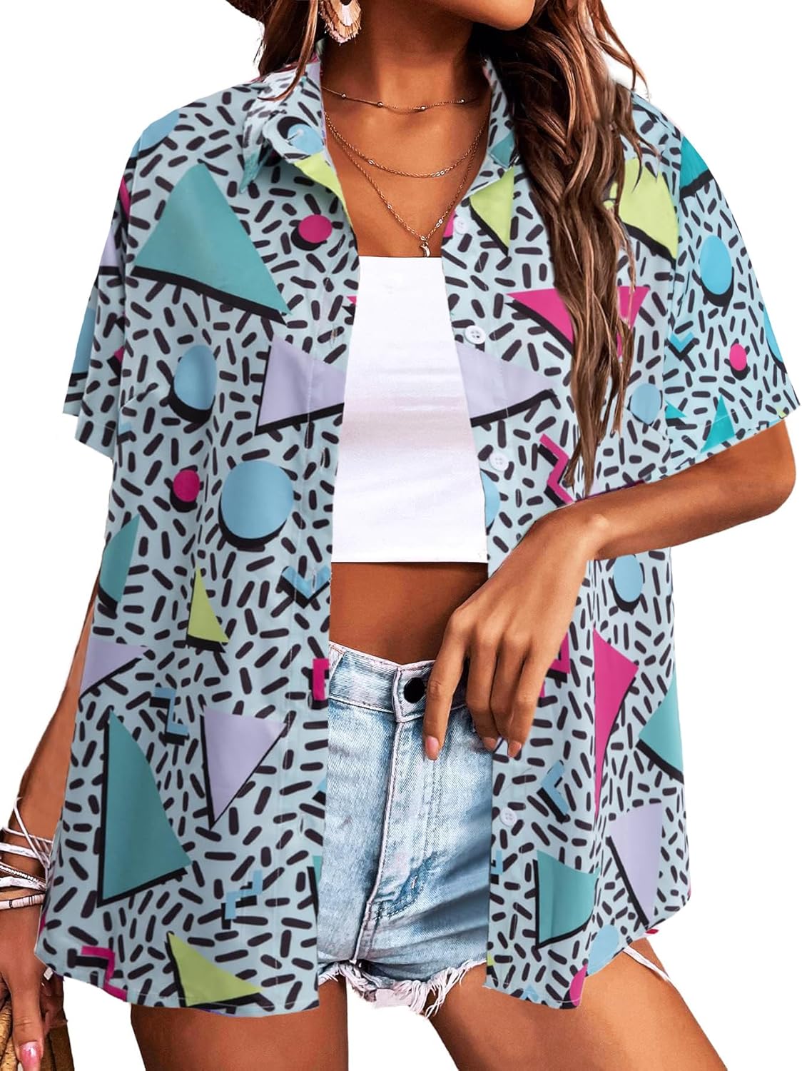 80s 90s Outfits Women Retro Disco Party Button Up - Adult & Kids T-Shirts, Sweatshirts & Hoodies apparel design preview 1