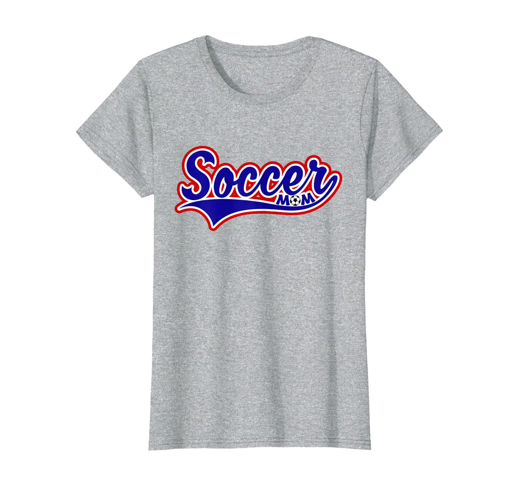 Soccer Mom Swoosh Blue White Red Ball T-Shirt - Novelty Apparel for Adults - T-Shirt, Sweatshirt, Hoodie