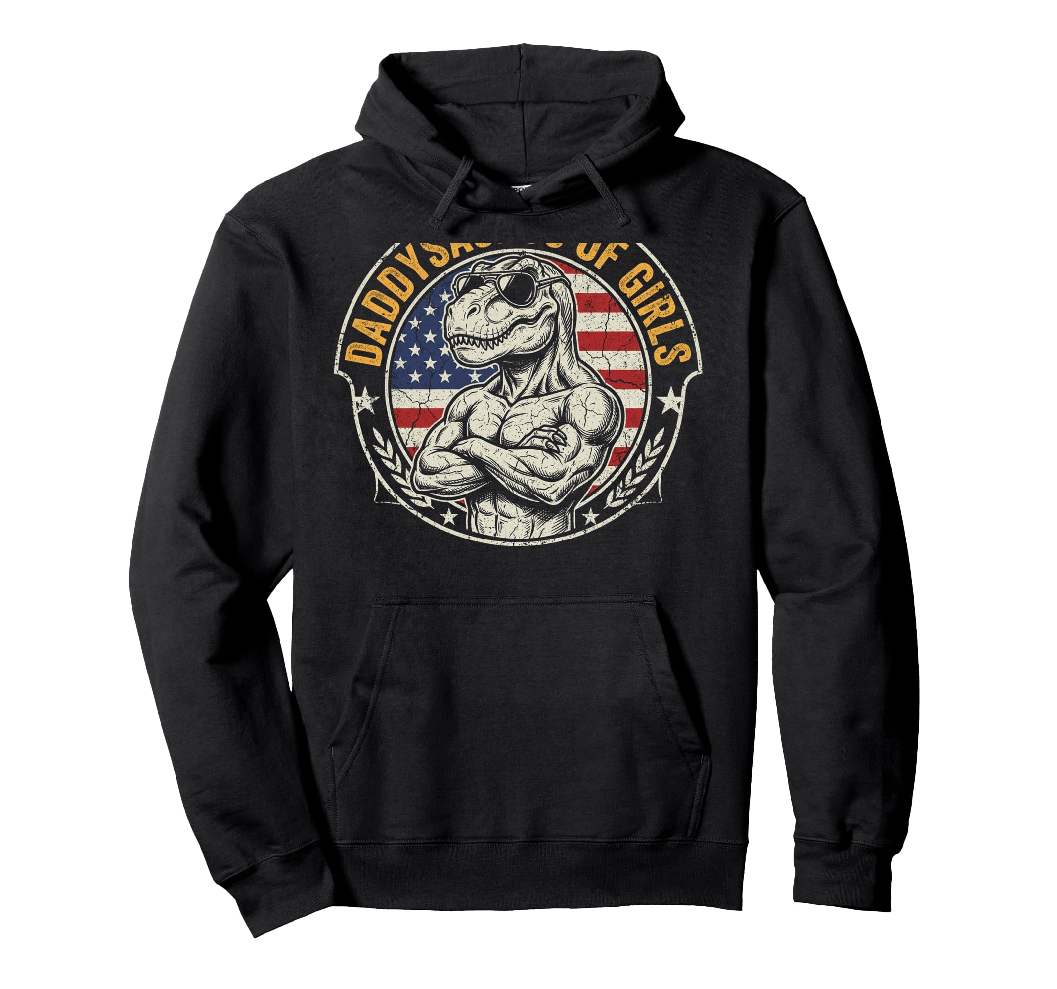 Daddy Saurus Daughter Dad Fathers Day Hoodie - Custom Art Print for Adults - T-Shirt, Sweatshirt, Hoodie
