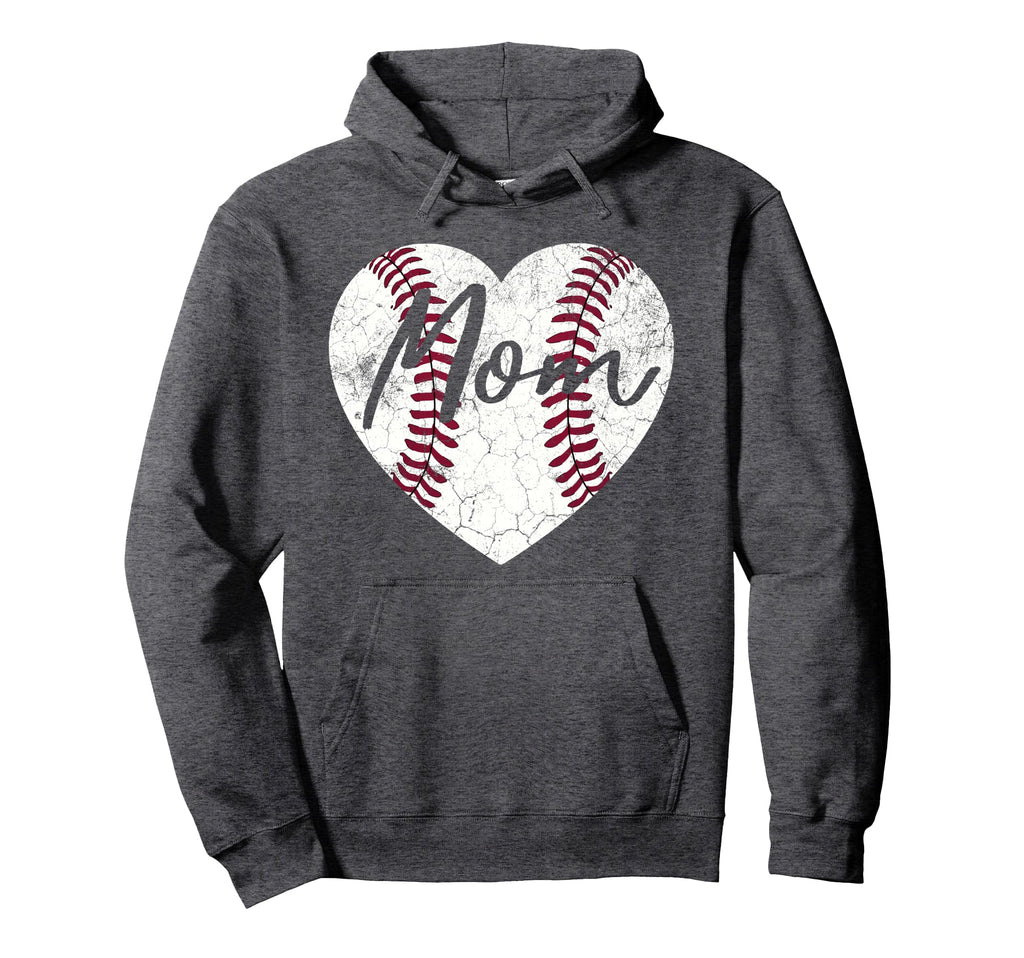 Baseball Softball Heart Mom Mothers Day Gift Hoodie - Trendy Graphic Unisex - T-Shirt, Sweatshirt, Hoodie