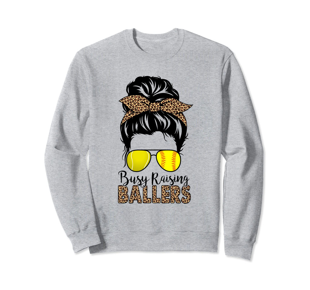 Busy Raising Ballers Tennis Softball Sweatshirt - Aesthetic Graphic Unisex - T-Shirt, Sweatshirt, Hoodie