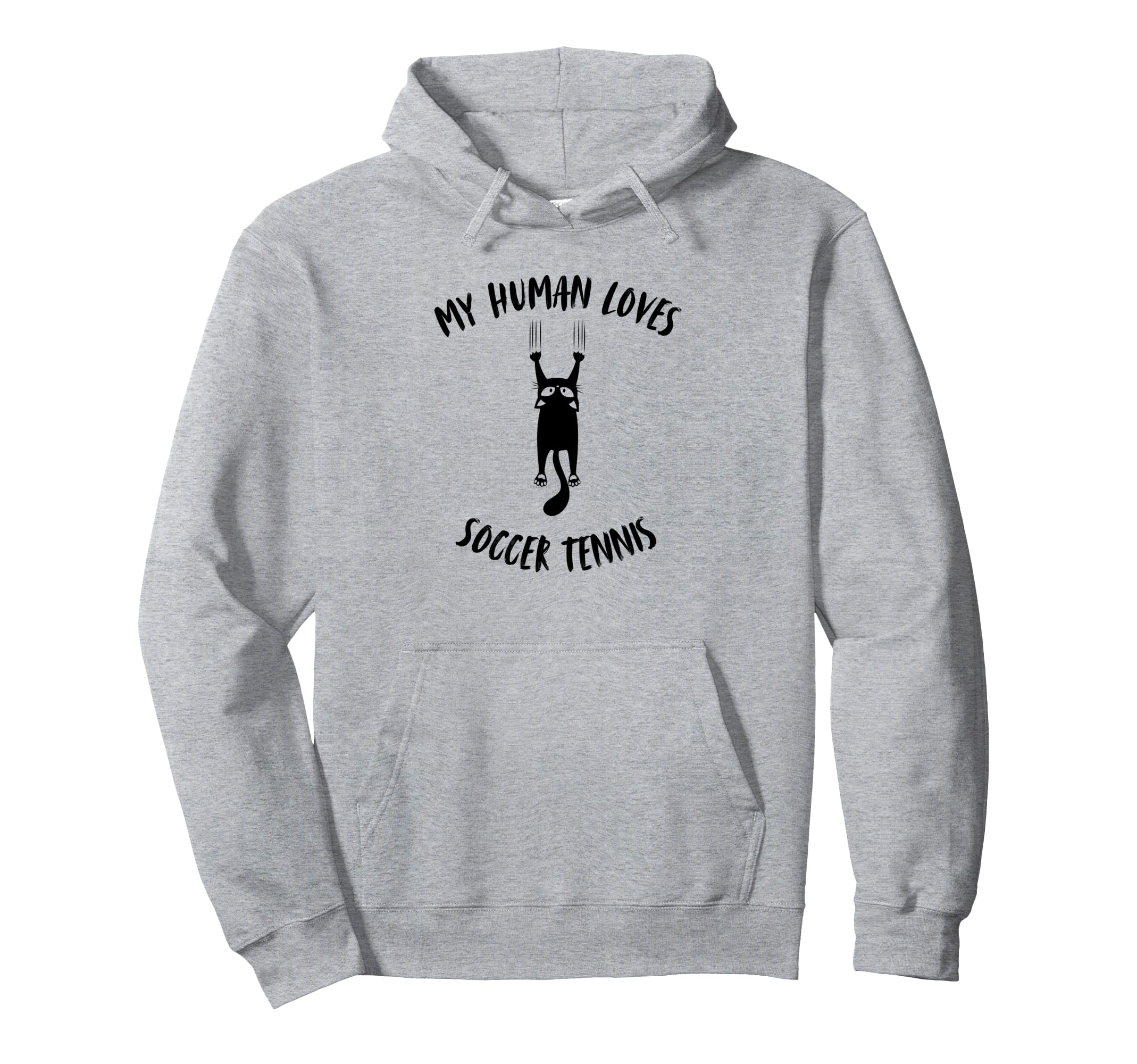 My Human Loves Soccer Tennis Cat Parent Hoodie - Fun Novelty Design Unisex - T-Shirt, Sweatshirt, Hoodie