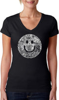 Women's Word Art V-Neck Smile Different Languages - Adult & Kids T-Shirts, Sweatshirts & Hoodies apparel design preview 1