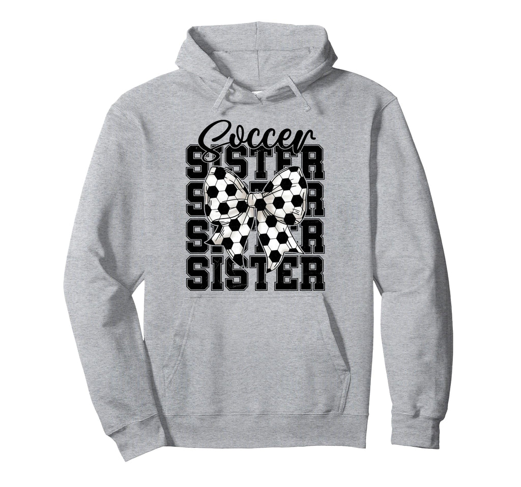 Soccer Sister Coquette Bow Soccer Hoodie - Custom Art Print for Adults - T-Shirt, Sweatshirt, Hoodie