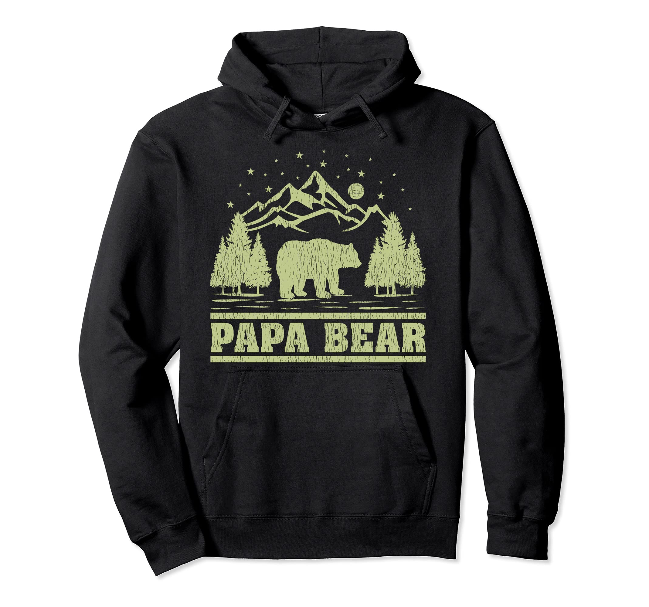 Funny Mountain Camping Papa Bear Fathers Hoodie - Graphic Print Men Women - T-Shirt, Sweatshirt, Hoodie