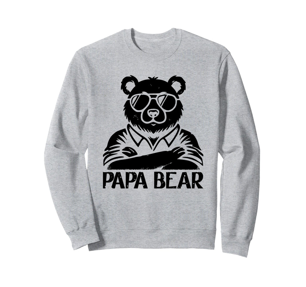Dad Is Papa Bear Sunglasses Daddy Sweatshirt - Minimalist Print Men Women - T-Shirt, Sweatshirt, Hoodie