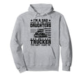 Im Dad Two Daughters And Trucker Fathers Hoodie - Trendy Graphic Men Women - T-Shirt, Sweatshirt, Hoodie