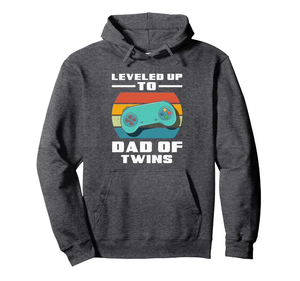 Leveled Up To Dad Twins Gaming Father Hoodie - Novelty Apparel Men Women - T-Shirt, Sweatshirt, Hoodie