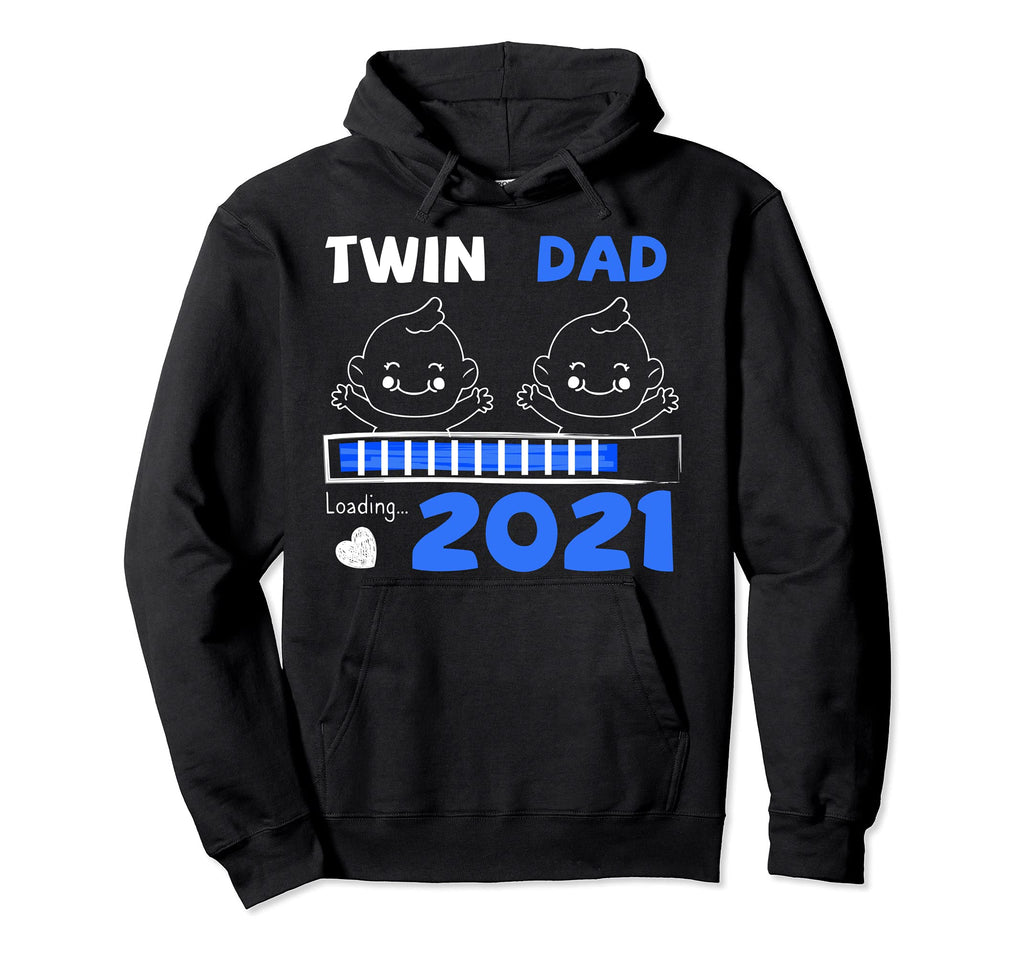 Twin Dad Twin Daddy To Be 2021 Hoodie - Minimalist Print Men Women - T-Shirt, Sweatshirt, Hoodie
