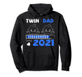 Twin Dad Twin Daddy To Be 2021 Hoodie - Minimalist Print Men Women - T-Shirt, Sweatshirt, Hoodie