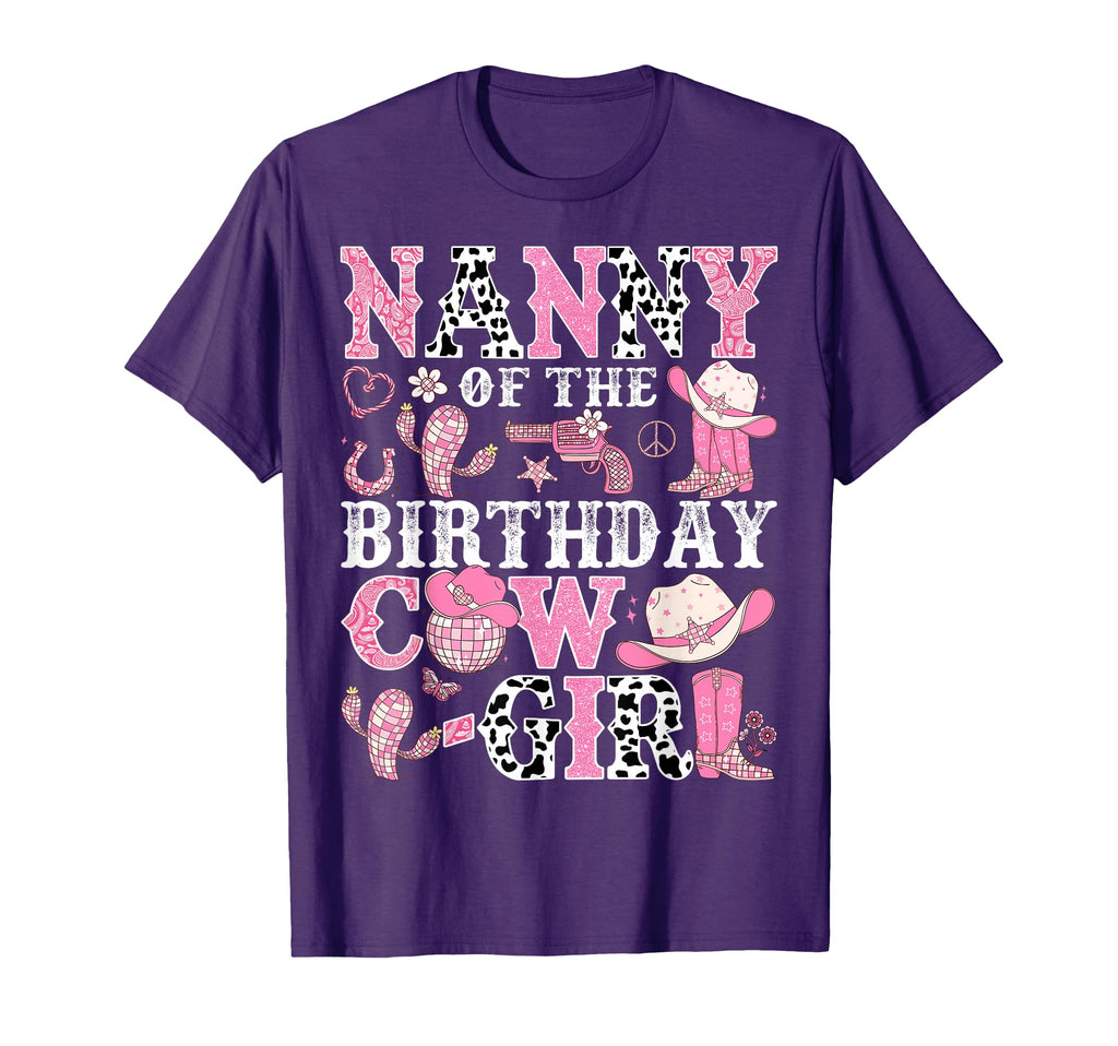 Nanny Birthday Cow Rodeo Cowgirl T-Shirt - Trendy Graphic Men Women - T-Shirt, Sweatshirt, Hoodie