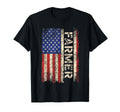 Farmer Tractors Usa American Flag T-Shirt - Fun Novelty Design for Adults - T-Shirt, Sweatshirt, Hoodie