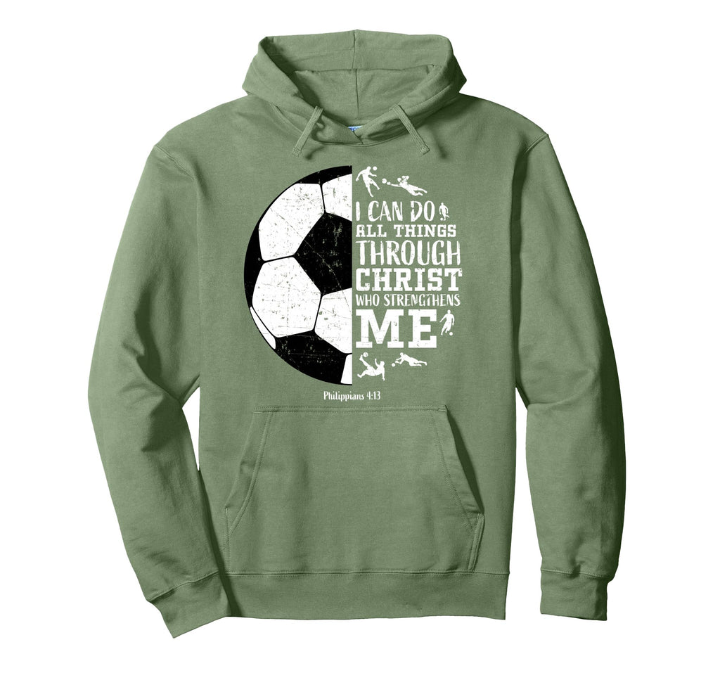 Christian Soccer Faith Bible Verse Hoodie - Custom Art Print for Adults - T-Shirt, Sweatshirt, Hoodie