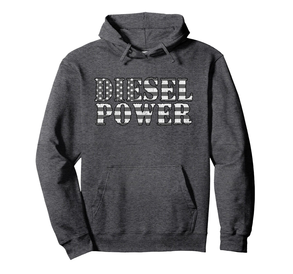 Diesel Power American Flag Funny Truck Hoodie - Minimalist Print Men Women - T-Shirt, Sweatshirt, Hoodie