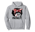 Dy Messy Bun Black Mom Life Baseball Hoodie - Graphic Print for Adults - T-Shirt, Sweatshirt, Hoodie