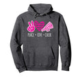 Peace Love Cheer Funny Cheerleader Hoodie - Minimalist Print Men Women - T-Shirt, Sweatshirt, Hoodie