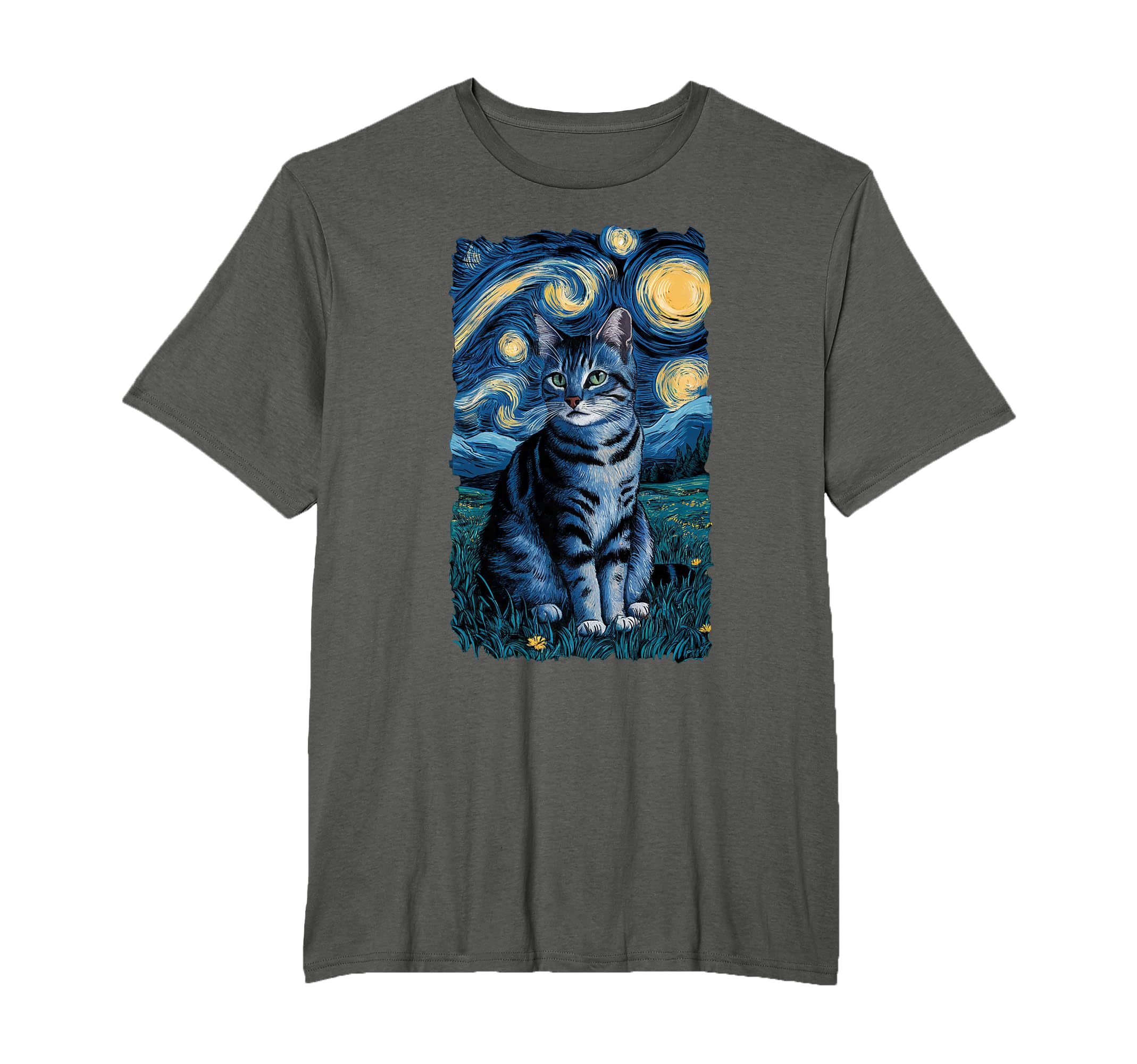 Van Gogh Cat Gifts Tabby Cat Owners Cat T-Shirt - Streetwear Style Unisex - T-Shirt, Sweatshirt, Hoodie