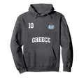 Greece No 10 Greek Flag Football Hoodie - Streetwear Style for Adults - T-Shirt, Sweatshirt, Hoodie