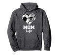 Mom Life Heart Funny Soccer Hockey Mom Hoodie - Minimalist Print Men Women - T-Shirt, Sweatshirt, Hoodie