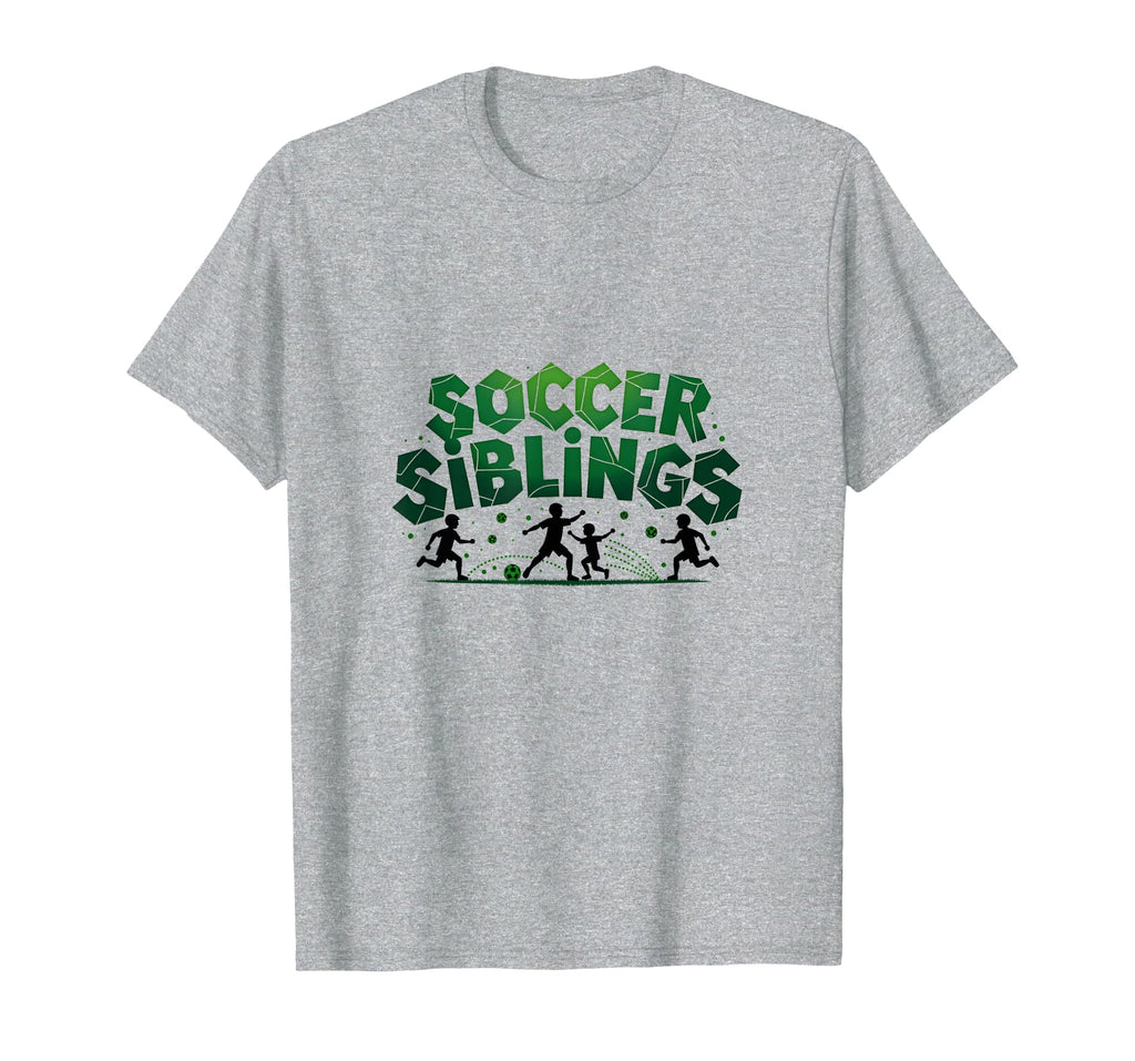 Soccer Siblings Family Teamwork Soccer T-Shirt - Custom Art Print Unisex - T-Shirt, Sweatshirt, Hoodie