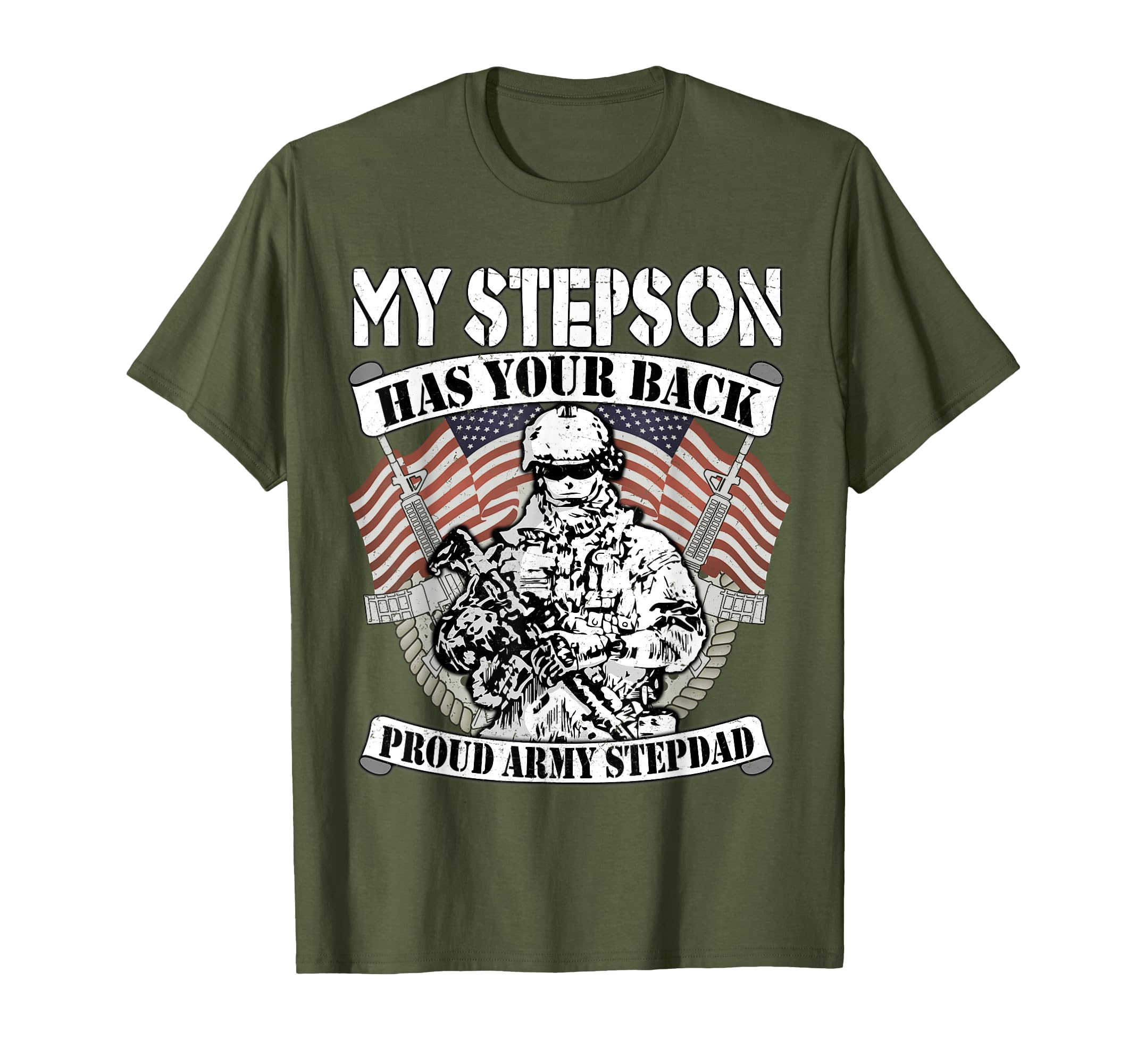 My Stepson Has Your Back Proud Army T-Shirt - Custom Art Print for Adults - T-Shirt, Sweatshirt, Hoodie