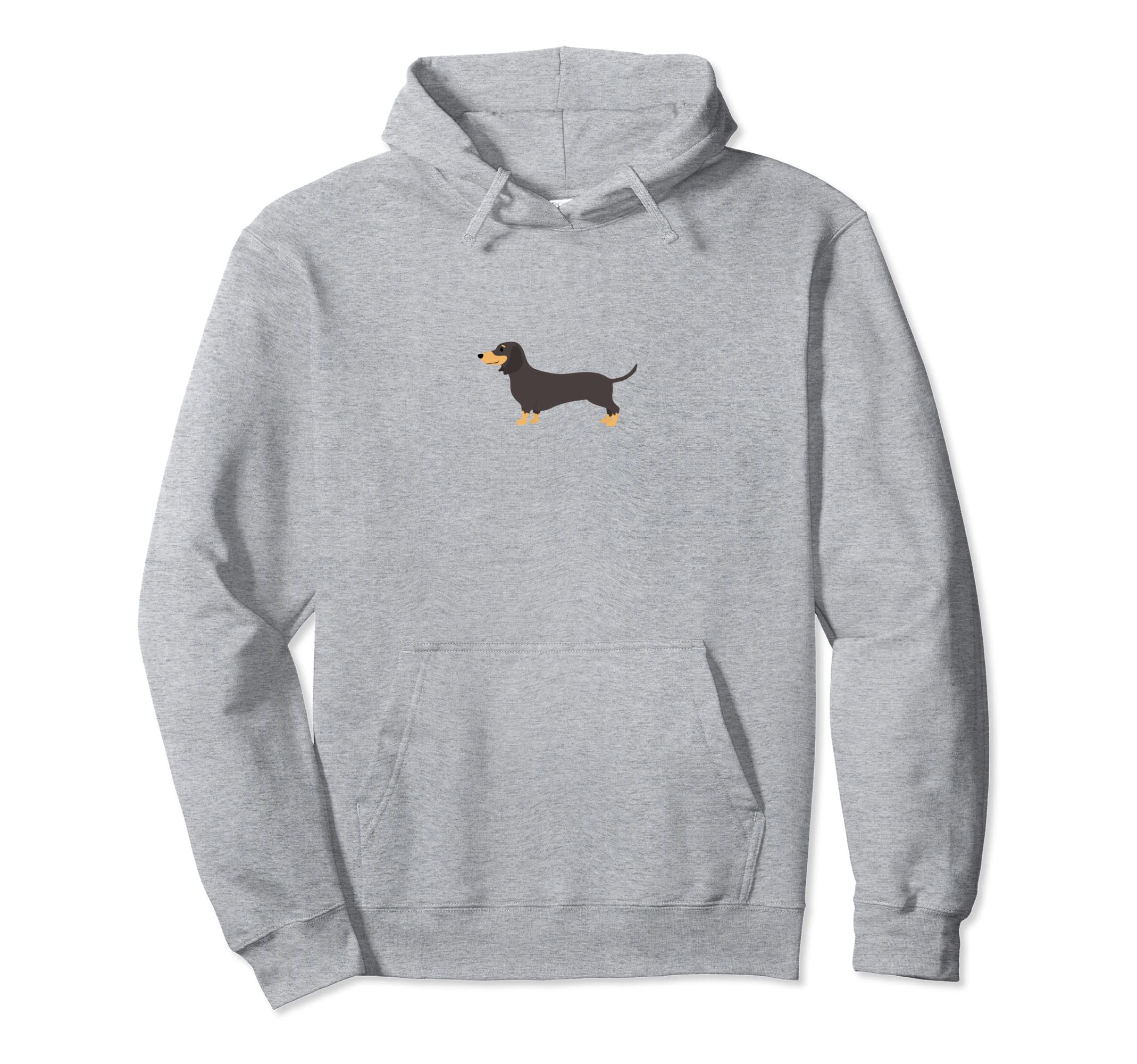 Minimalist Dachshund Art Pocket Doxie Hoodie - Custom Art Print for Adults - T-Shirt, Sweatshirt, Hoodie