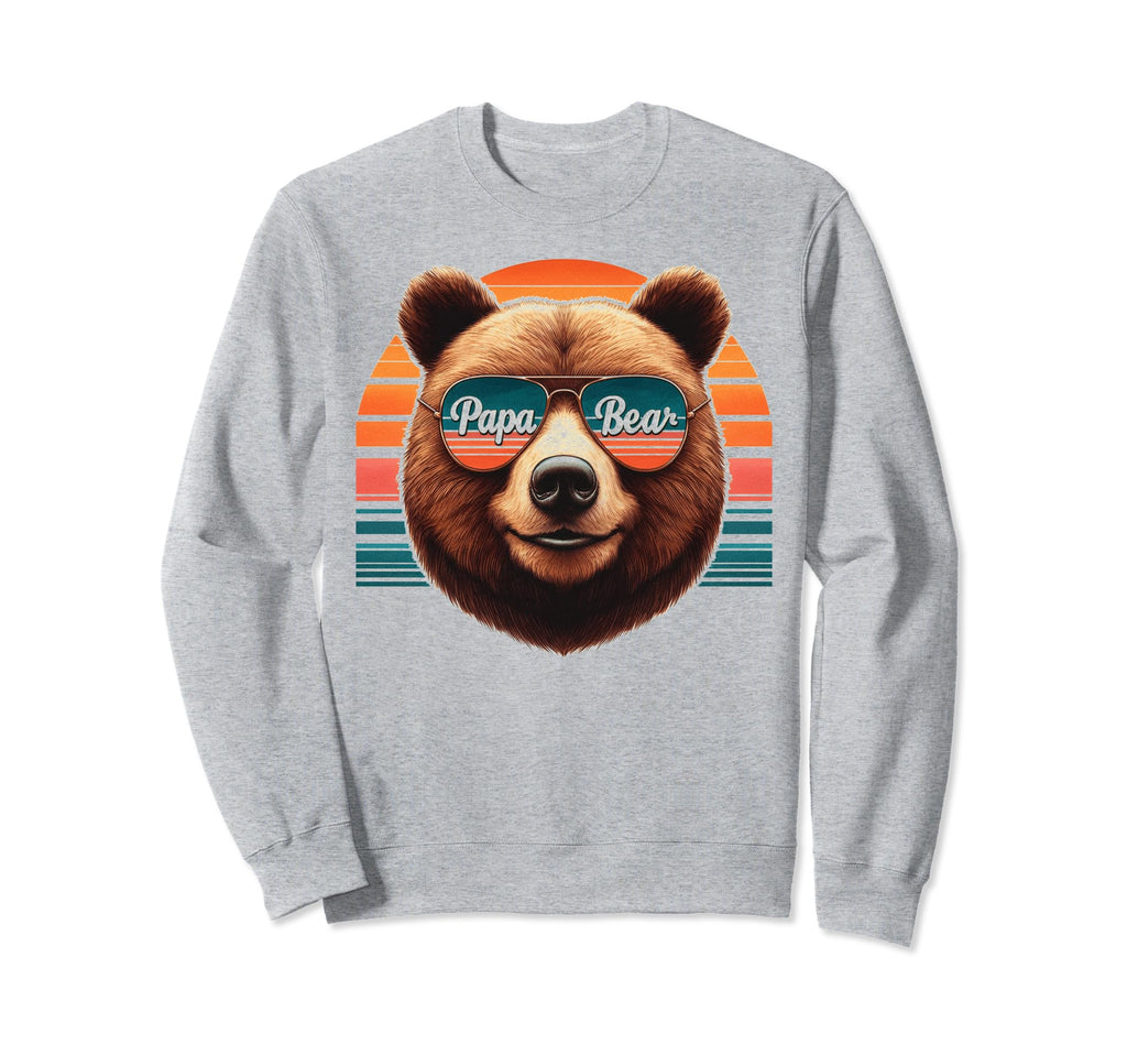 Papa Bear Sunglasses Funny Bear Dad Sweatshirt - Trendy Graphic for Adults - T-Shirt, Sweatshirt, Hoodie