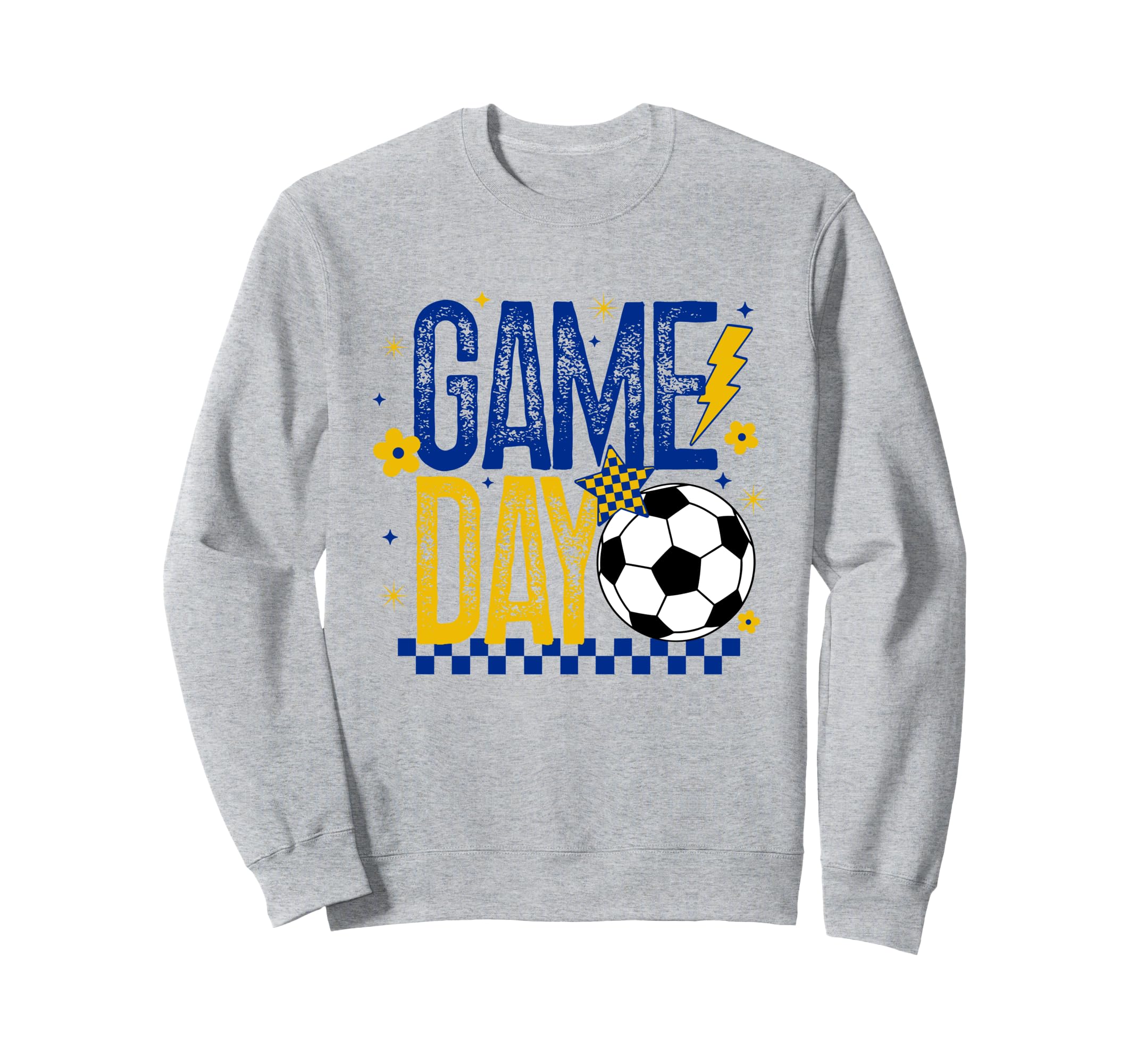Game Day Soccer Season Blue Gold Sweatshirt - Trendy Graphic Men Women - T-Shirt, Sweatshirt, Hoodie