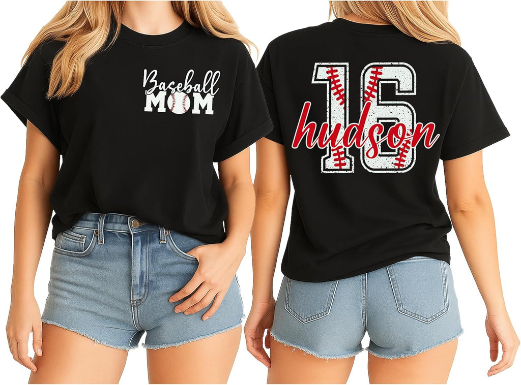 Personalized Baseball Mom Custom for Women, - Adult & Kids T-Shirts, Sweatshirts & Hoodies apparel design preview 1