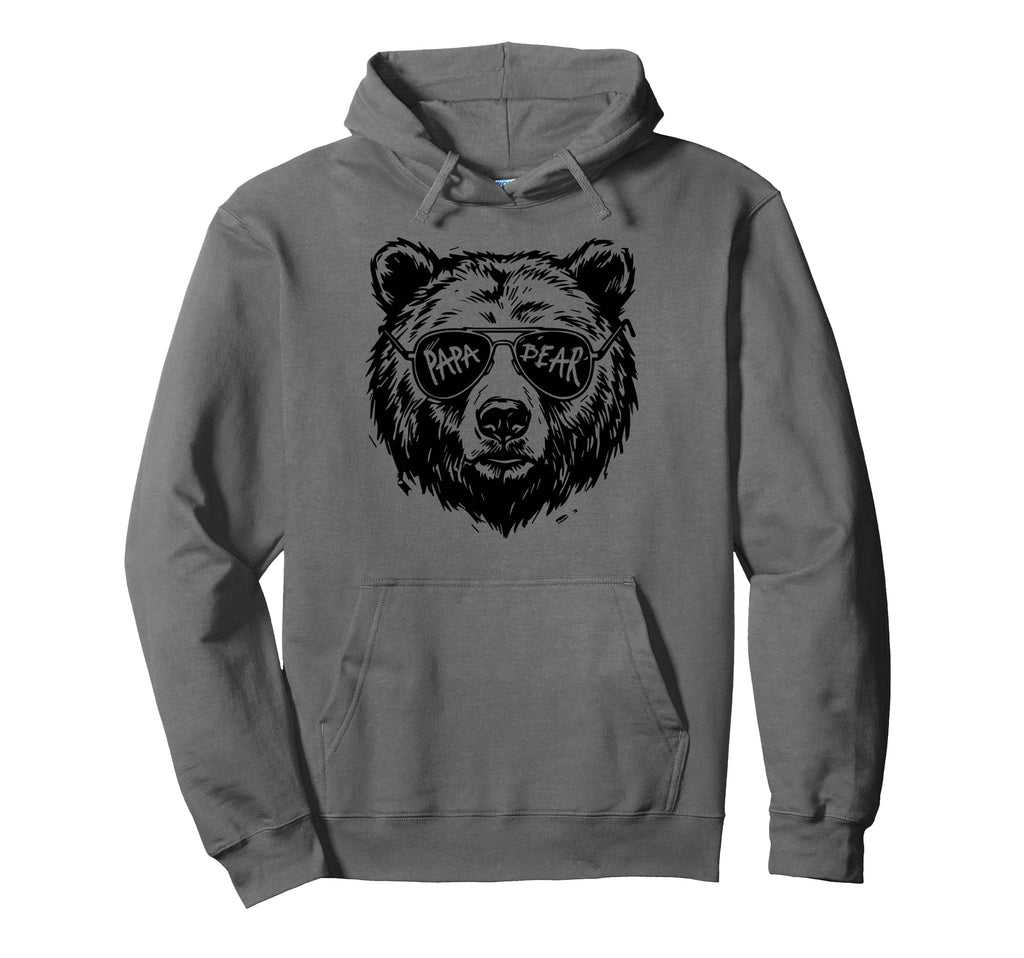 Papa Bear Sunglasses Face Fathers Day Dad Hoodie - Streetwear Style Unisex - T-Shirt, Sweatshirt, Hoodie