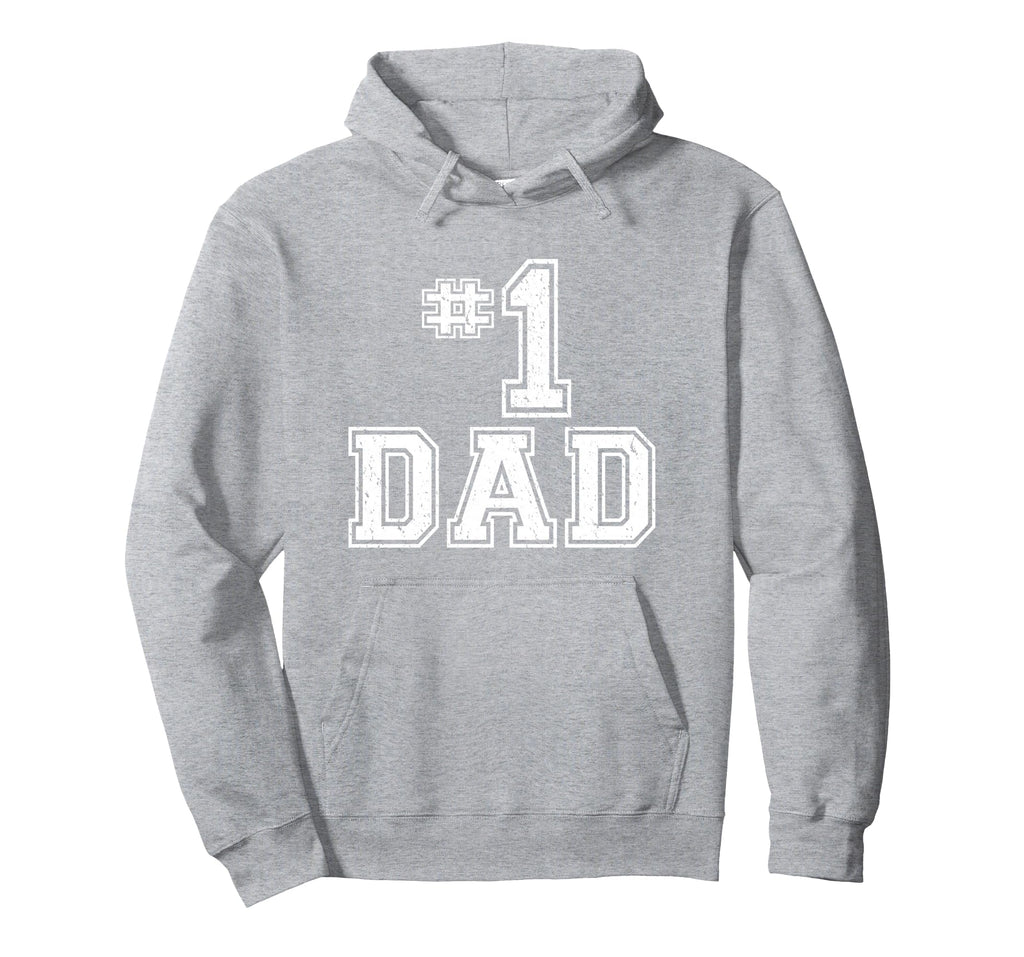 1 Dad Number One Fathers Day Dad Hoodie - Minimalist Print Unisex - T-Shirt, Sweatshirt, Hoodie