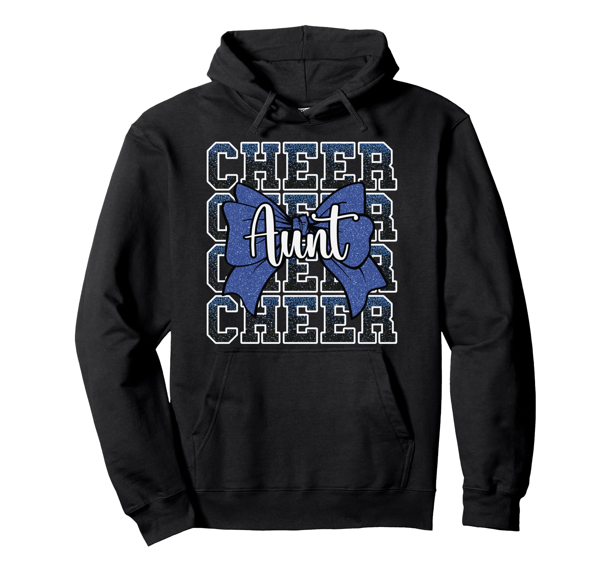 Cheer Aunt Auntie Bow Sport Hoodie - Aesthetic Graphic for Adults - T-Shirt, Sweatshirt, Hoodie
