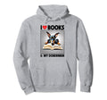 I Love Books And My Doberman Pinscher Hoodie - Fun Novelty Design Unisex - T-Shirt, Sweatshirt, Hoodie