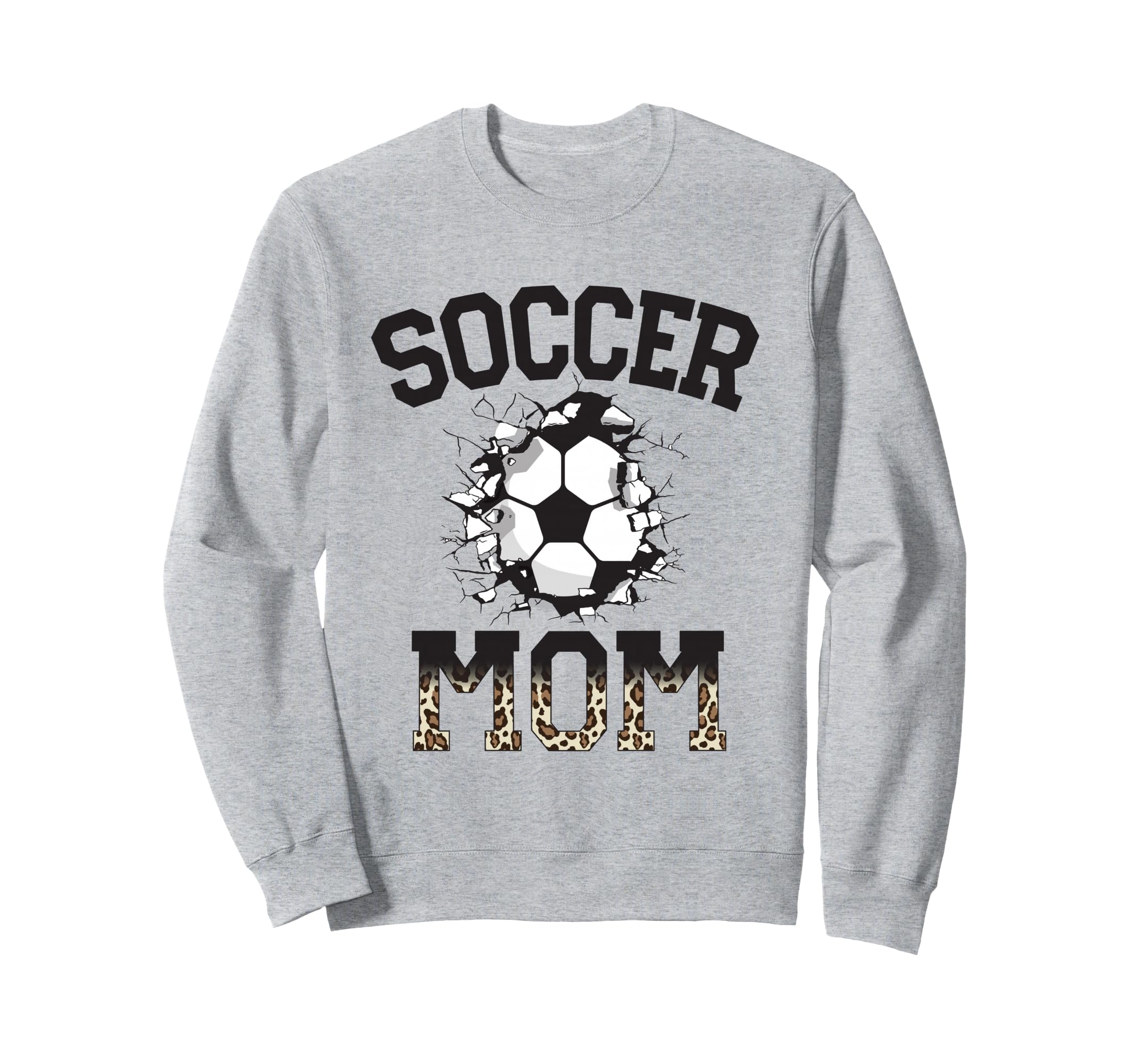 Womens Soccer Leopard Mom Soccer Sweatshirt - Casual Everyday Wear Unisex - T-Shirt, Sweatshirt, Hoodie