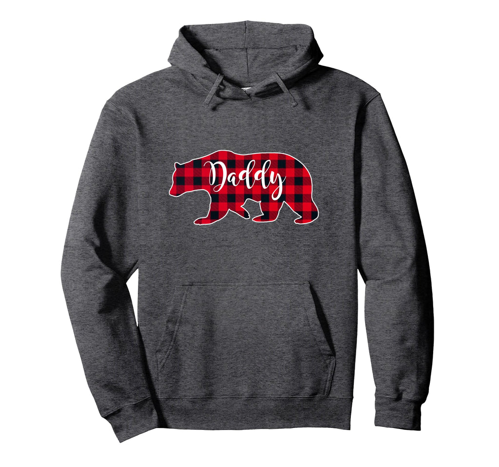 Daddy Bear Black Red Buffalo Check Hoodie - Trendy Graphic for Adults - T-Shirt, Sweatshirt, Hoodie