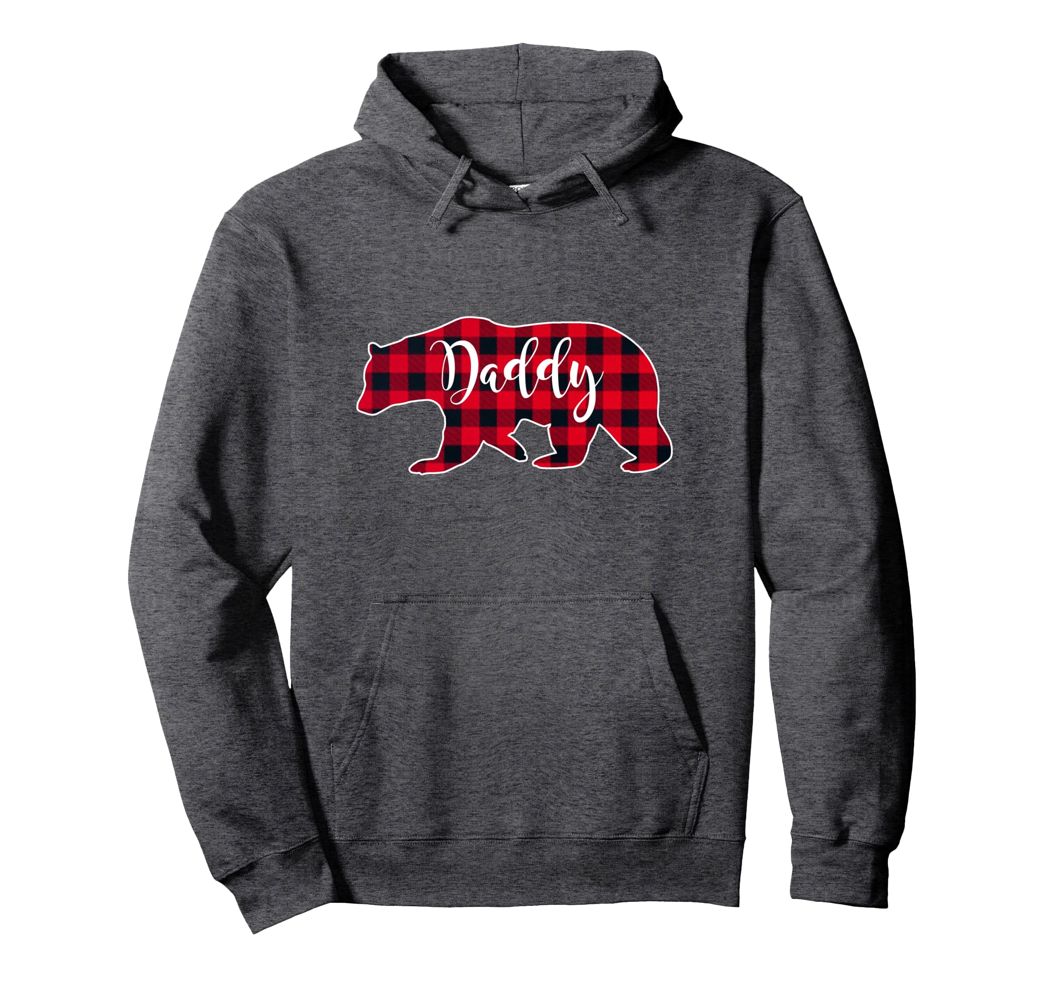 Daddy Bear Black Red Buffalo Check Hoodie - Trendy Graphic for Adults - T-Shirt, Sweatshirt, Hoodie
