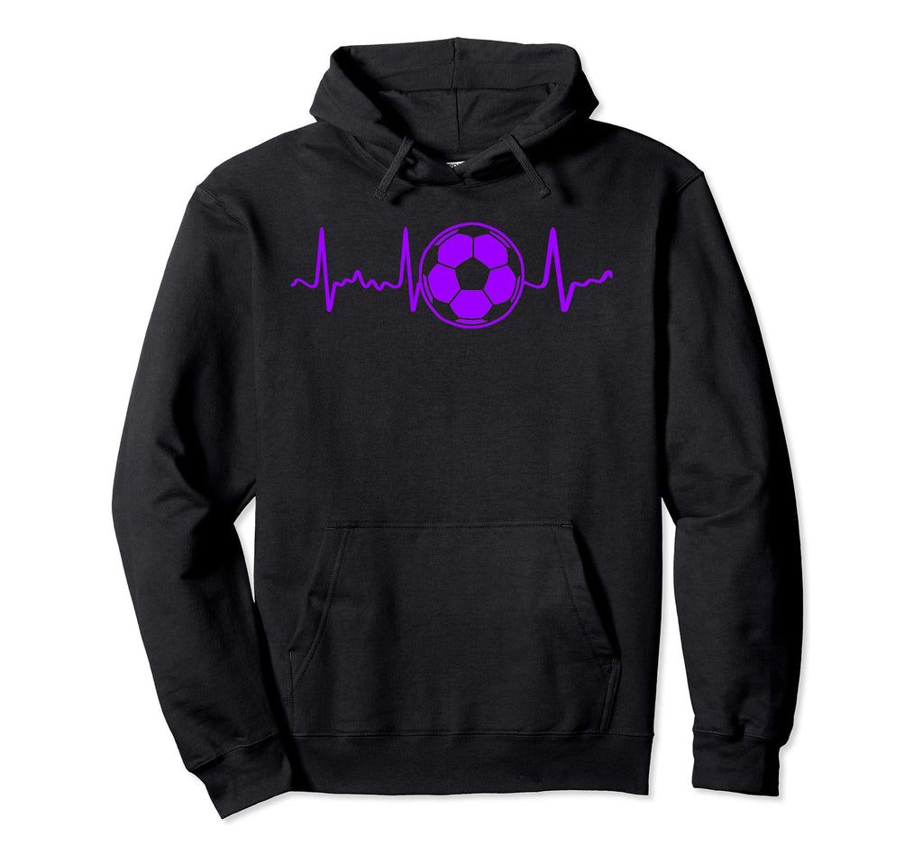 Soccer Players Purple Soccer Ball Hoodie - Casual Everyday Wear Men Women - T-Shirt, Sweatshirt, Hoodie