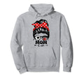 Mom Life Messy Bun Hair Funny Soccer Hoodie - Unique Graphic Men Women - T-Shirt, Sweatshirt, Hoodie