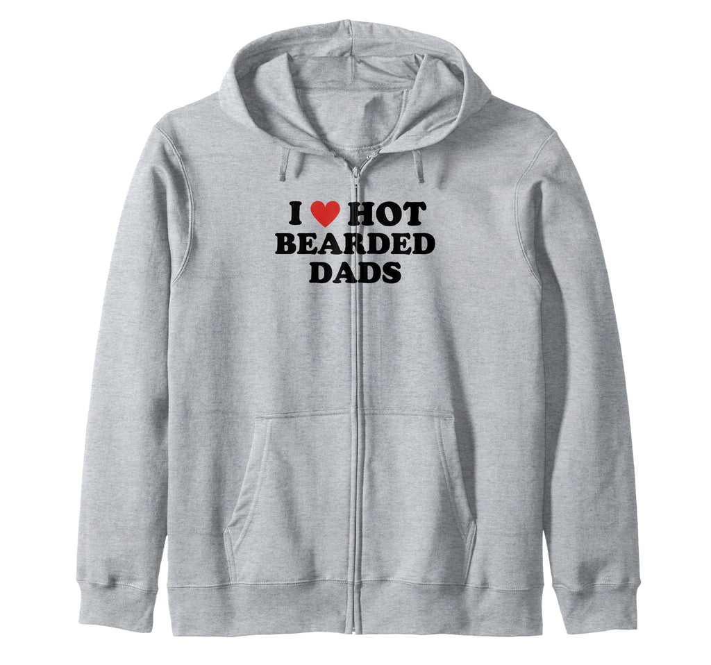 Hot Bearded Dads Heart Love Sweatshirt - Fun Novelty Design for Adults - T-Shirt, Sweatshirt, Hoodie
