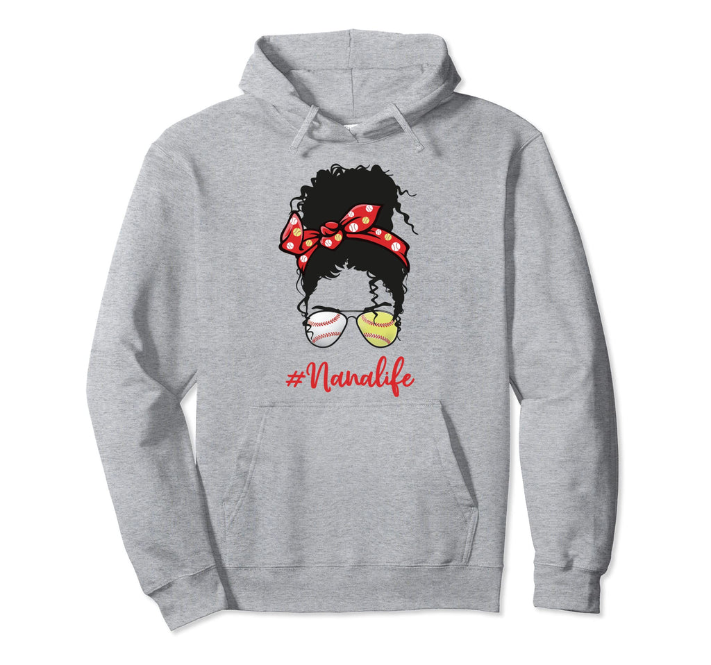 Nana Life Baseball Softball Mothers Hoodie - Minimalist Print Men Women - T-Shirt, Sweatshirt, Hoodie