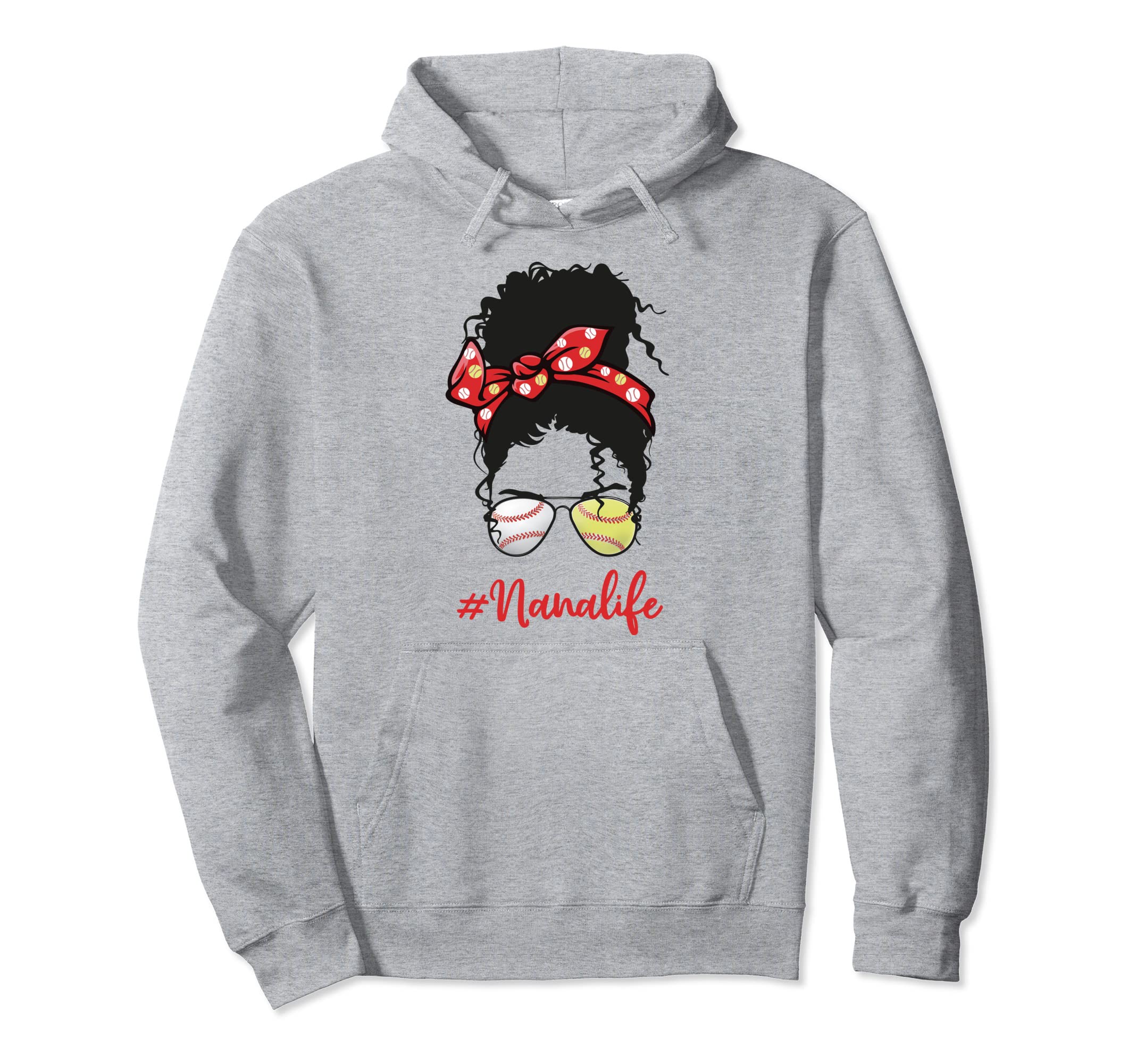 Nana Life Baseball Softball Mothers Hoodie - Minimalist Print Men Women - T-Shirt, Sweatshirt, Hoodie