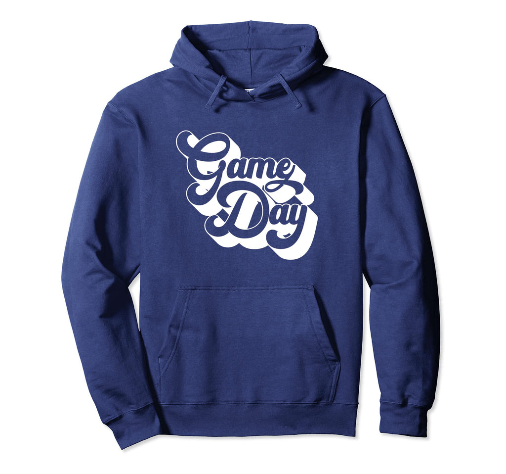 Game Day White Blue Sports Soccer Hoodie - Aesthetic Graphic Men Women - T-Shirt, Sweatshirt, Hoodie