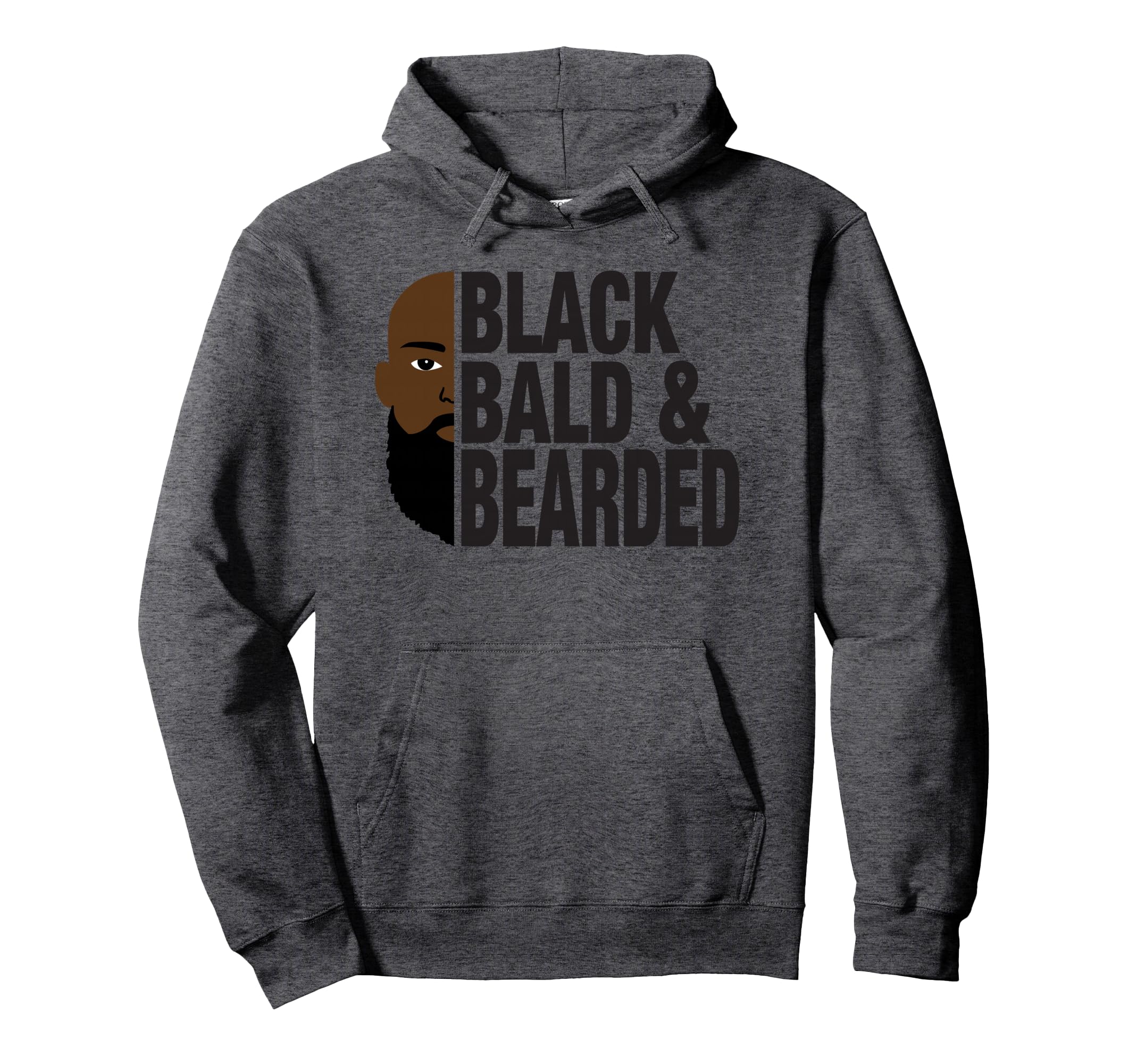 Black Bald And Bearded Face African Hoodie - Minimalist Print Men Women - T-Shirt, Sweatshirt, Hoodie