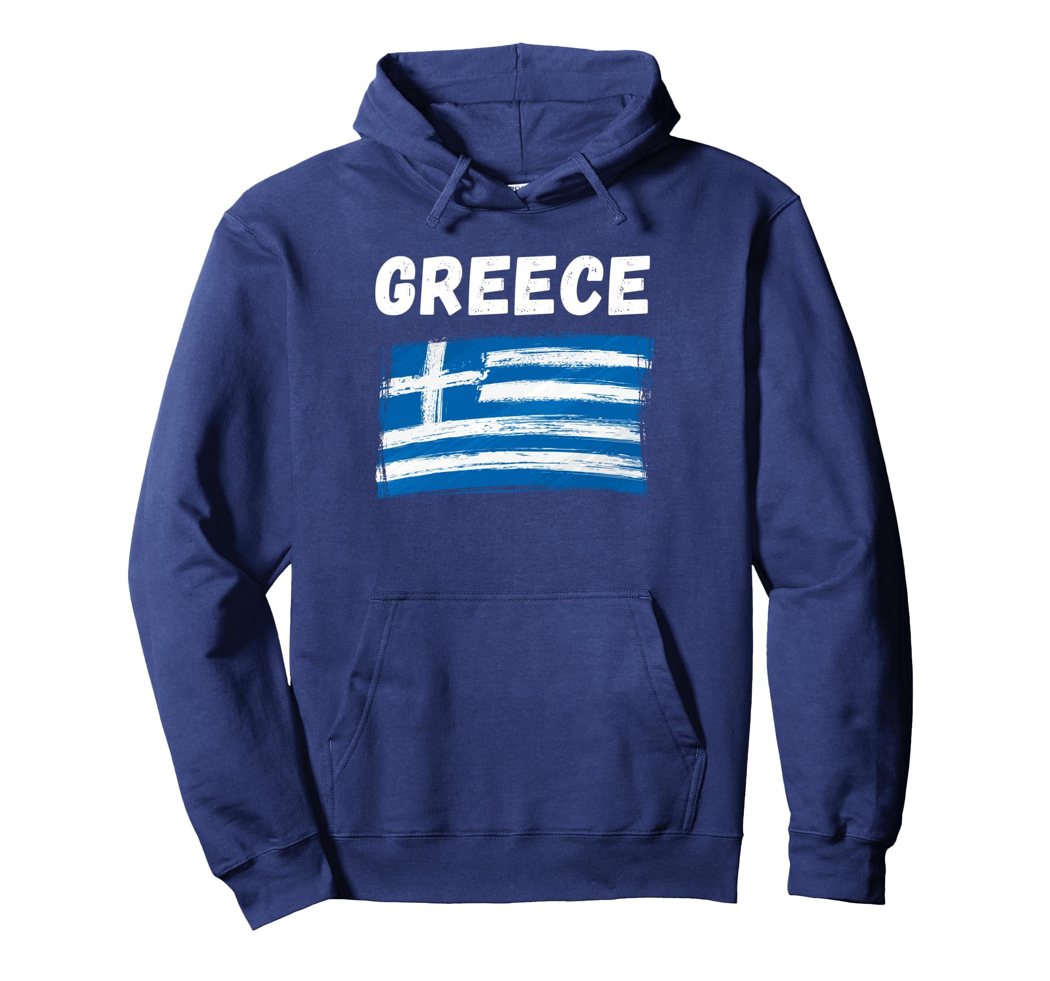 Greece Flag Holiday Grunge Greek Flag Hoodie - Trendy Graphic for Adults - T-Shirt, Sweatshirt, Hoodie