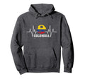 Colombia Heartbeat Colombian Flag Fan Hoodie - Unique Graphic Men Women - T-Shirt, Sweatshirt, Hoodie